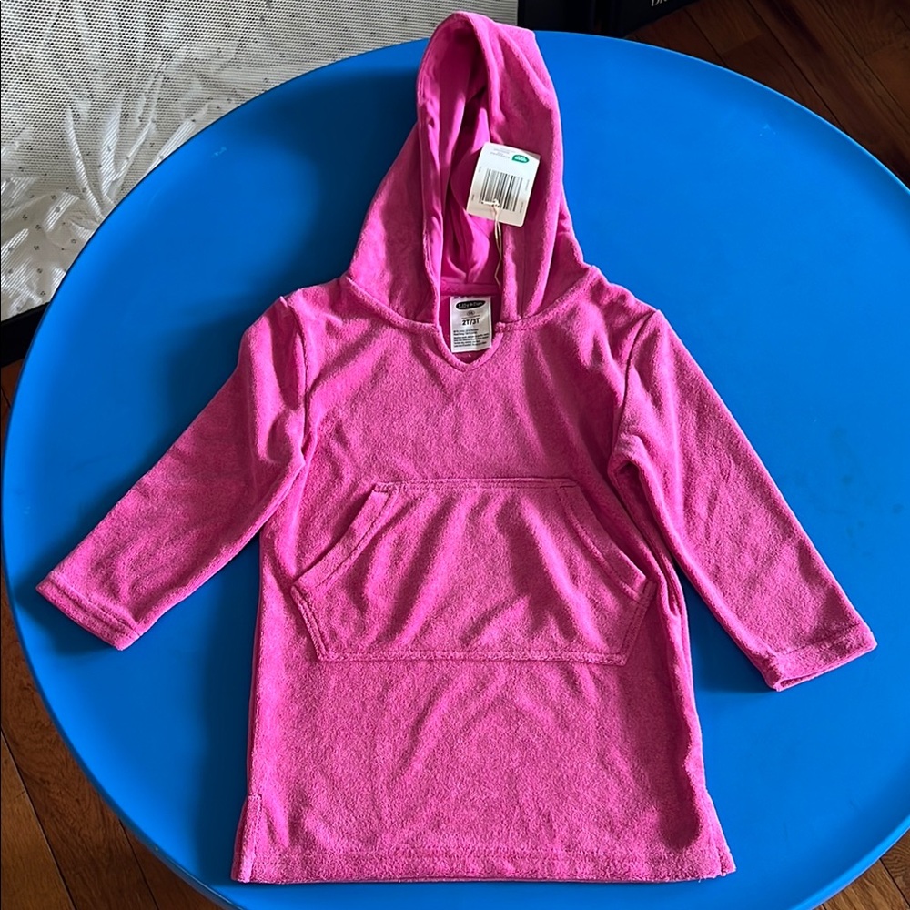 Vibrant Pink Swim Coverup with Hood